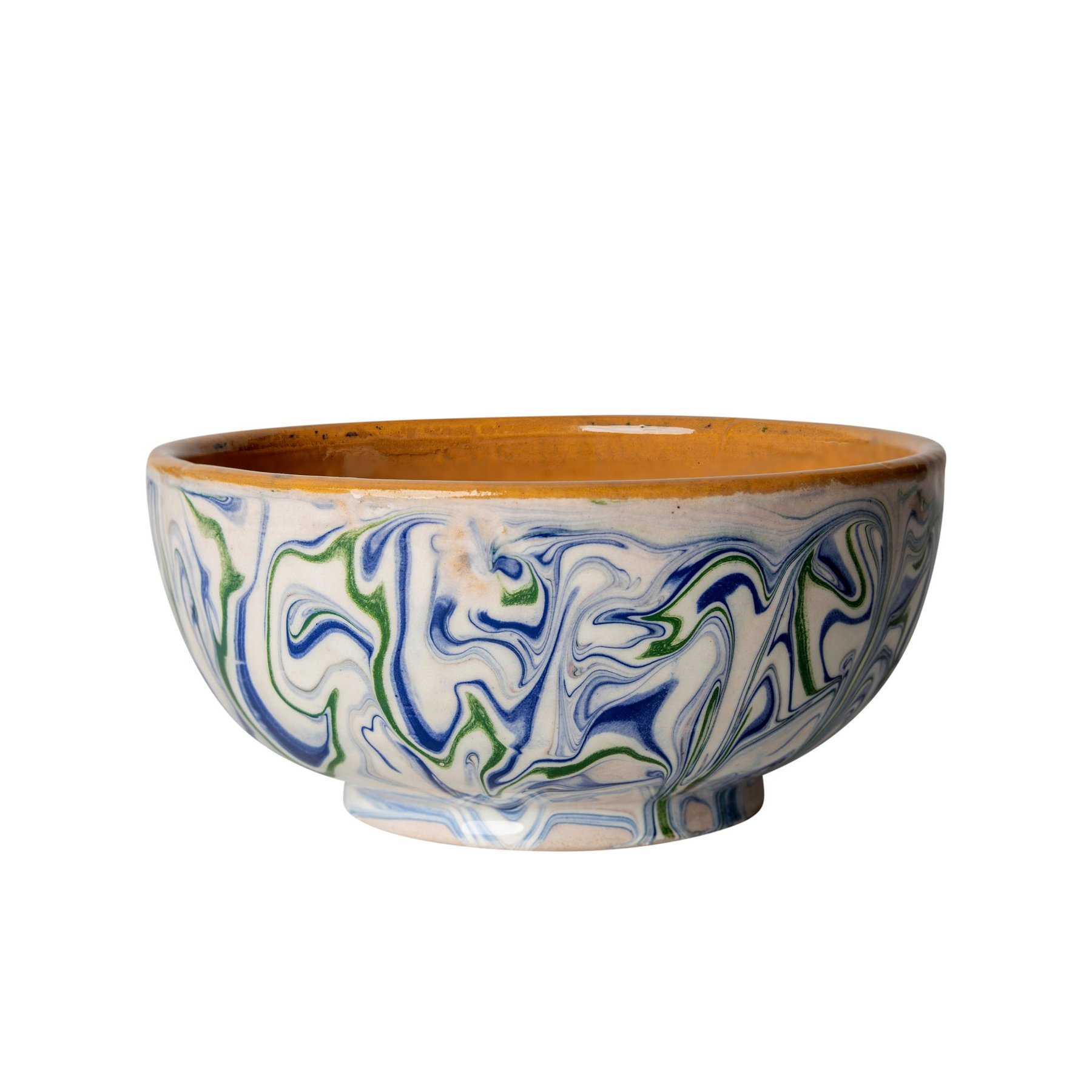 Penny Morrison blue and green marbled ceramic bowl