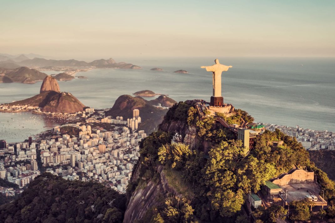 Aerial panorama of Botafogo Bay , Rio De Janeiro