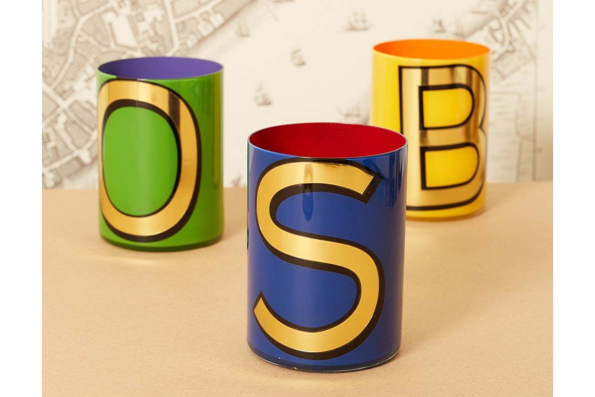 Pentreath Hall coloured alphabet letter pen pots