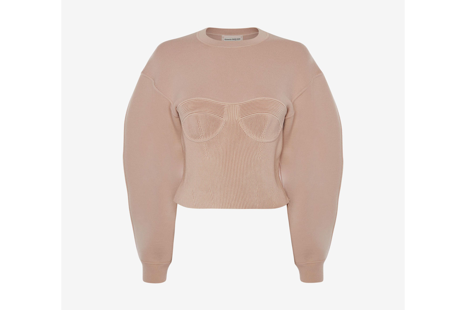 Alexander McQueen Ottoman Stitch Corset Wool Jumper