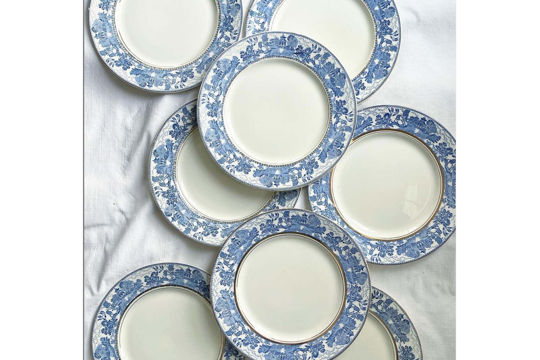 Blue and white dinner service