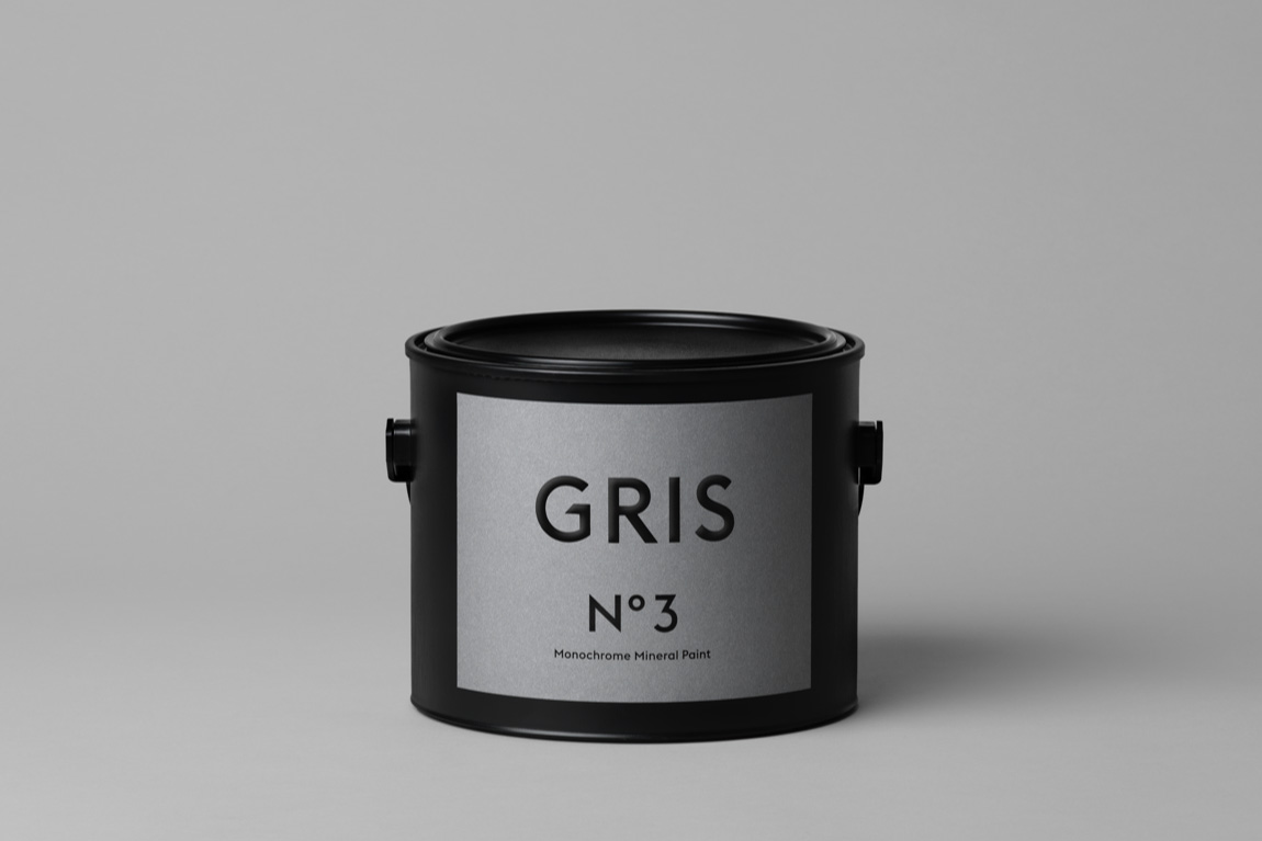 Gris black and grey paint tin