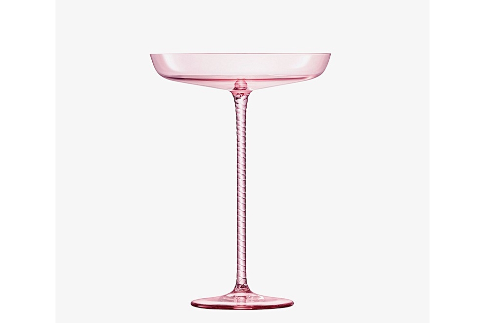 Pink champagne saucer