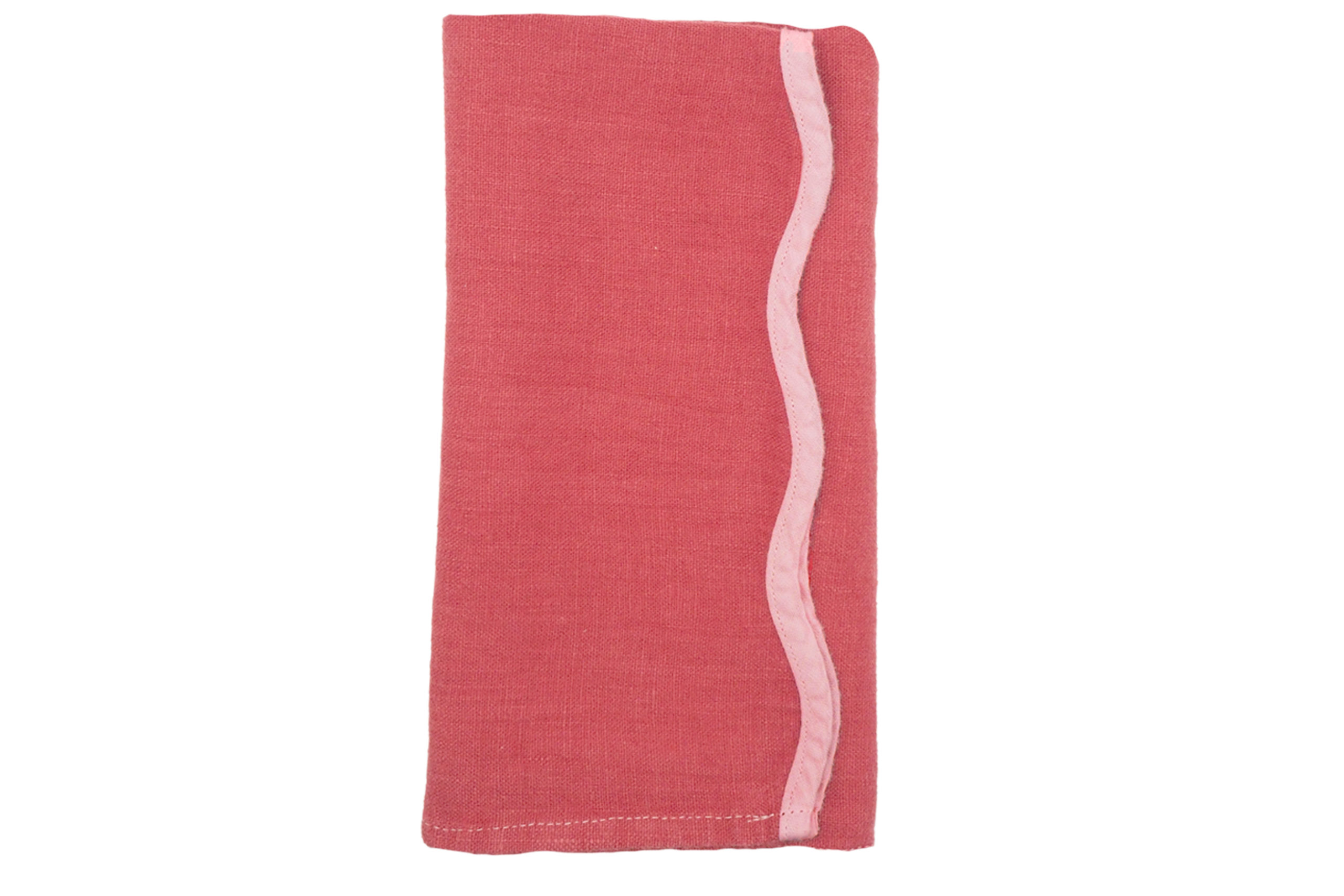 Matilda Goad raspberry linen napkin