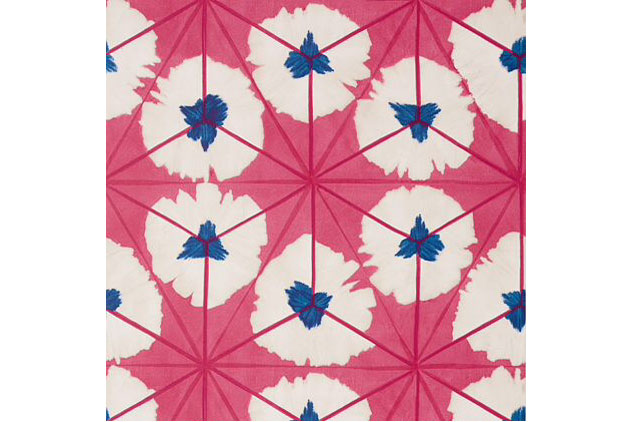 Thibaut Sunburst Wallpaper in Pink and Blue