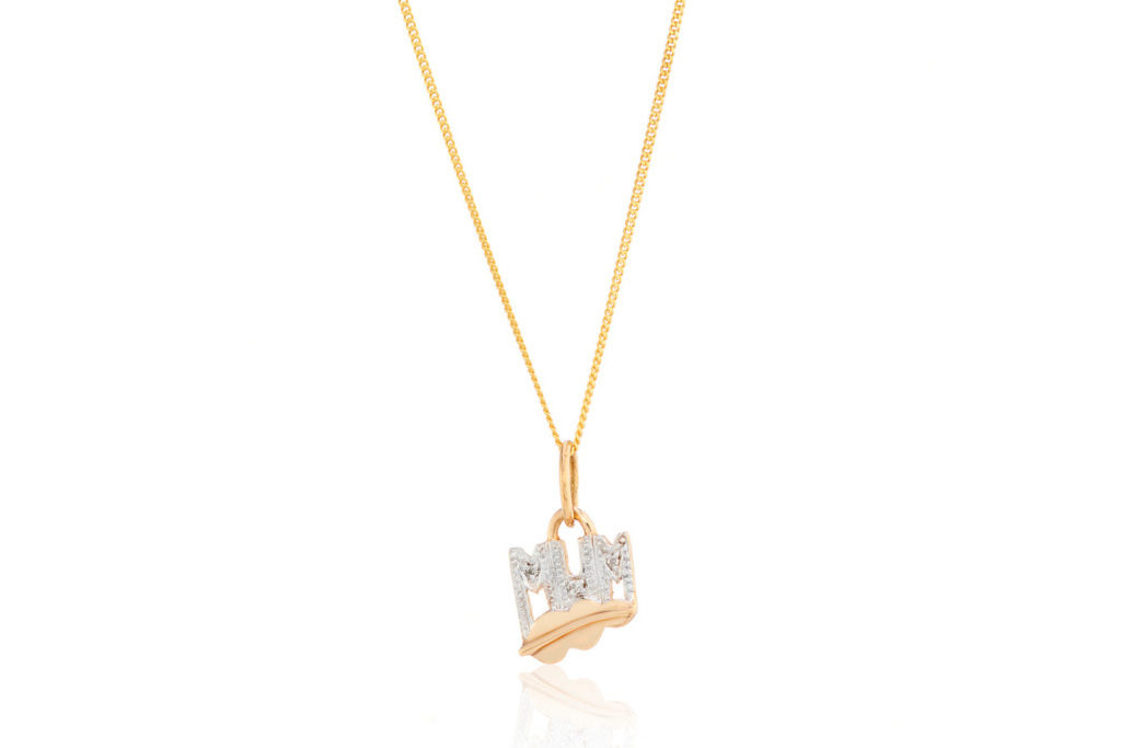 V by Lauran Vann Vintage 9CT Yellow Gold 'Mum' Pendant