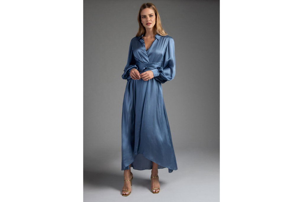 Aria Blue Midi Shirt Dress