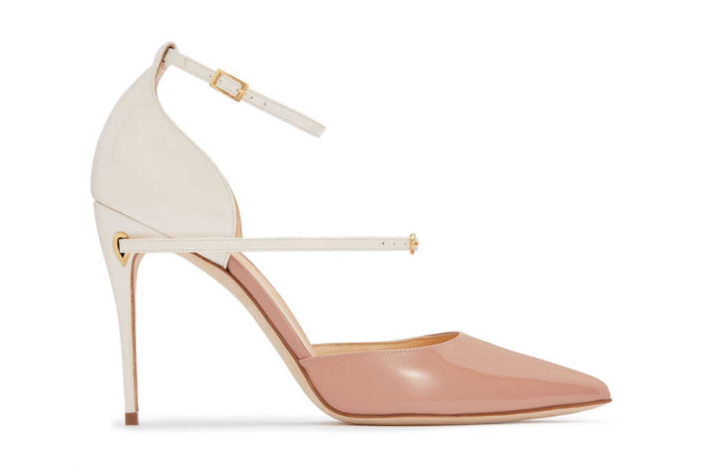 Jennifer Chamandi Enrico 105 Nude Chalk White Patent Heel
