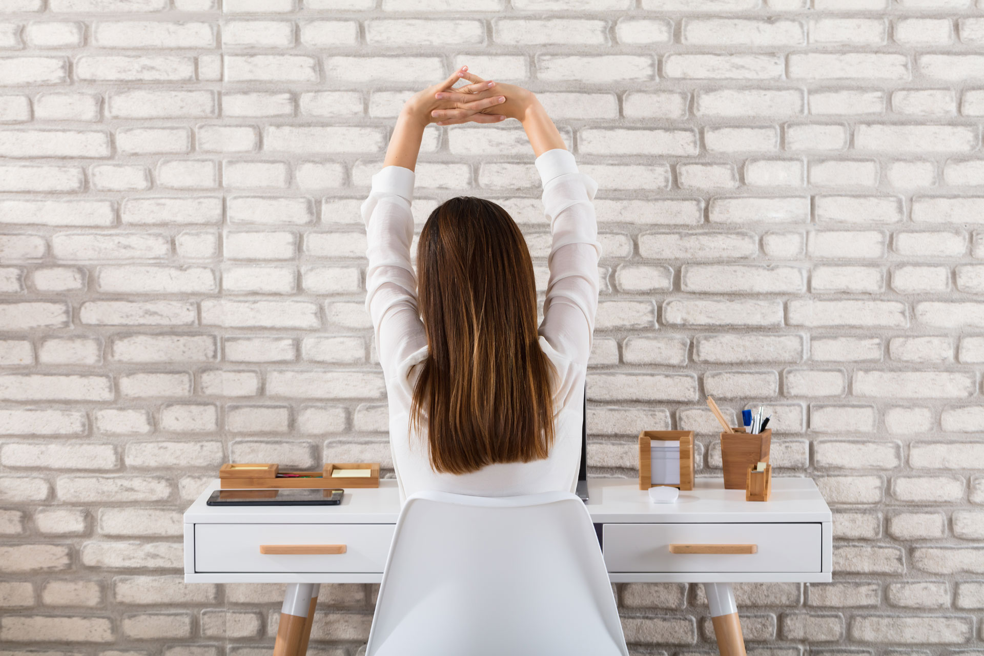 Stretching at desk