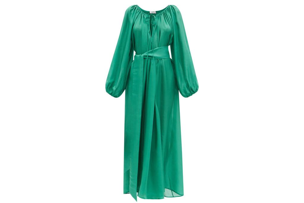 slim fit dress slacks RUNAWAY THE LABEL Litsa Maxi Dress Calista Green