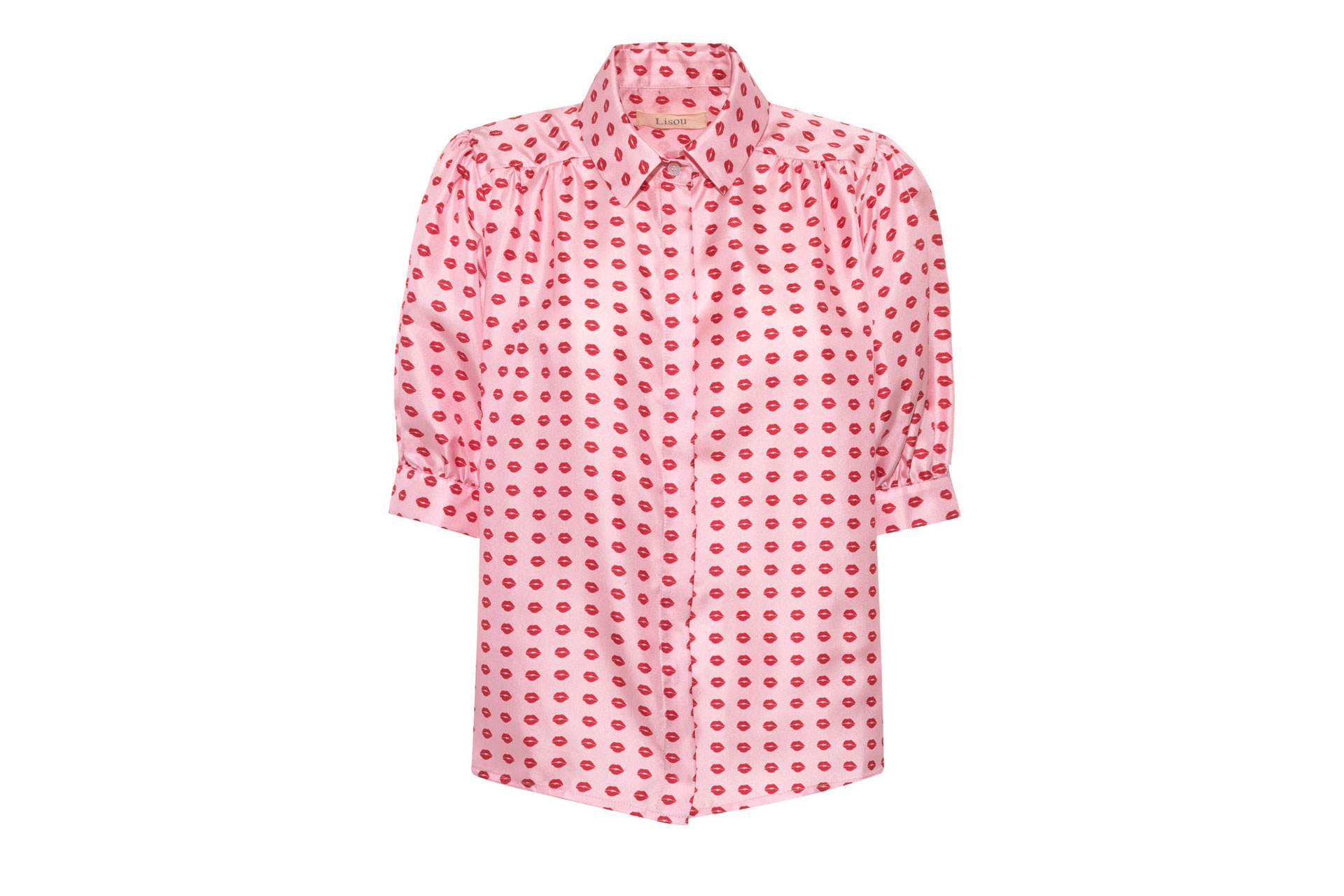 Lisou Betty Lip Print Silk Shirt
