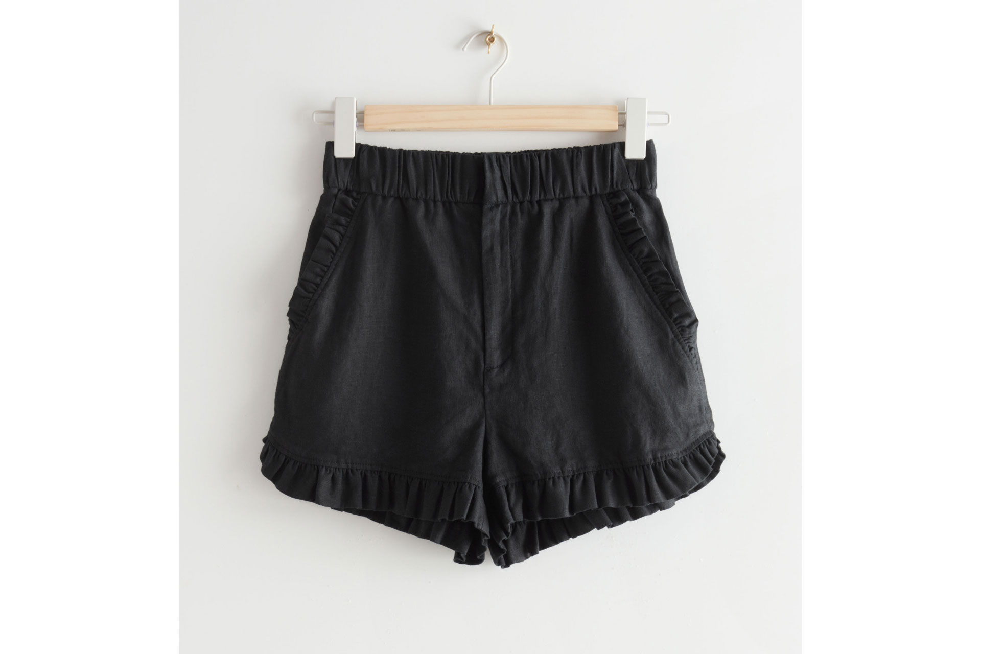 & Other Stories Frilled Linen Shorts