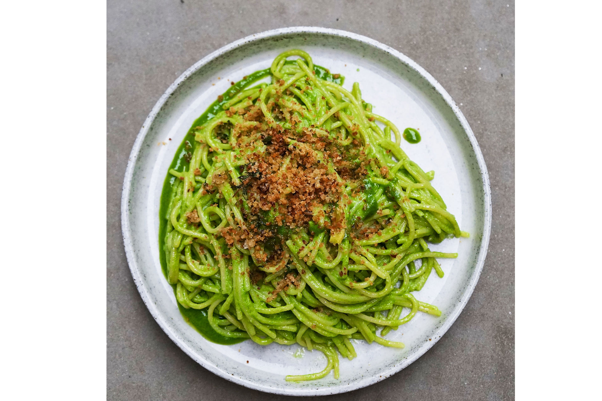 Wild garlic pesto pasta