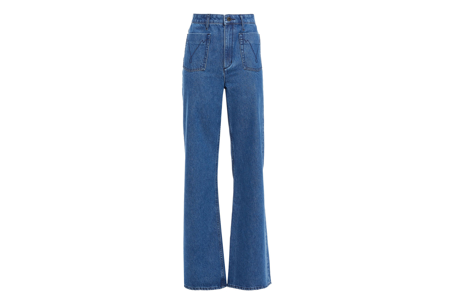 SANDRO + Clara Luciani high-rise wide-leg jeans