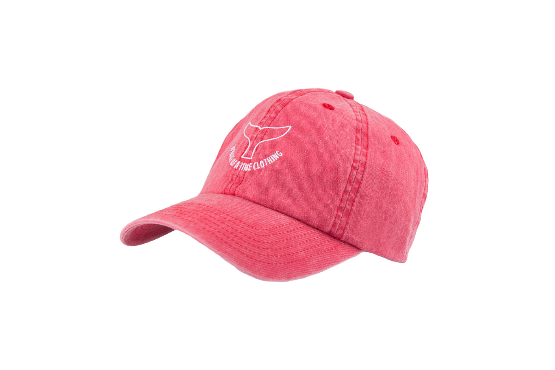 Whale of a Time Stonewashed Cap Red