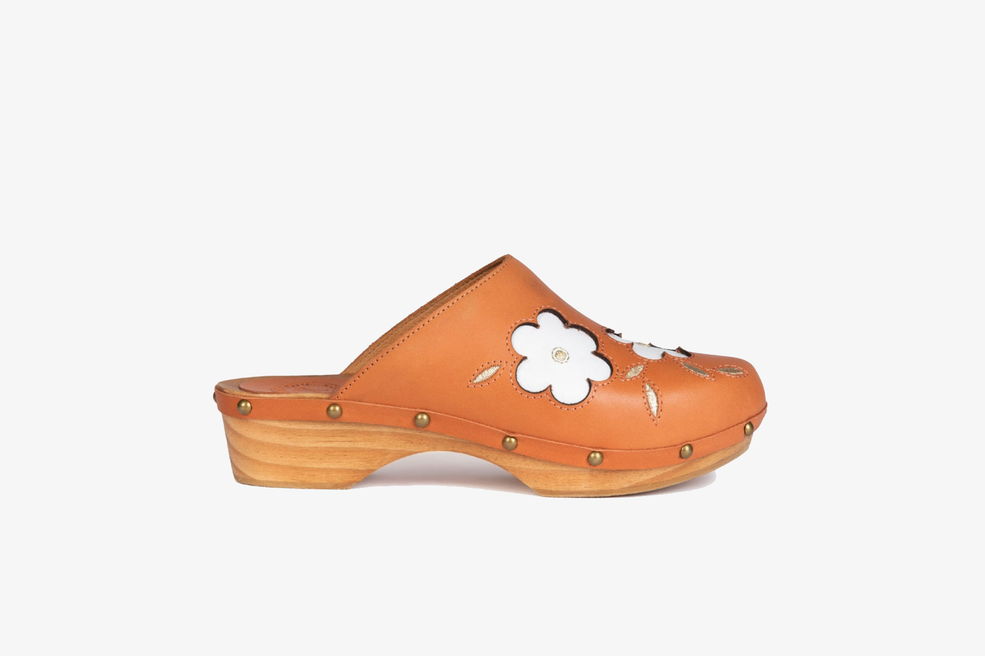 Penelope Chilvers Low Floral Cut-Out Leather Clog