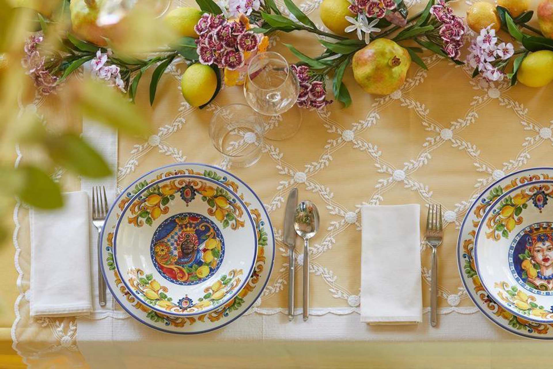 The Houseful tablescape yellow