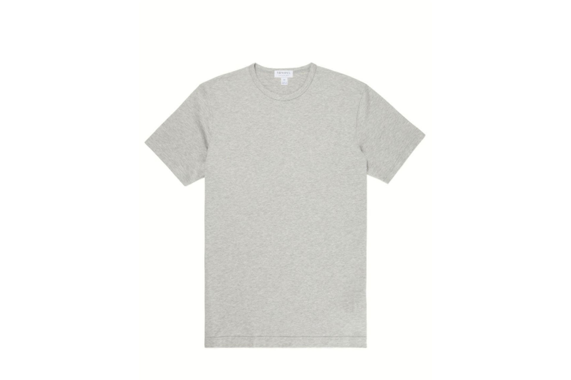 Sunspel Men's Classic Cotton T-Shirt in Grey Melange