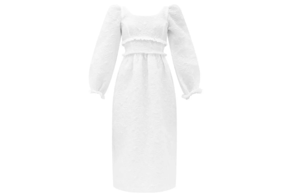 White balloon sleeve dress