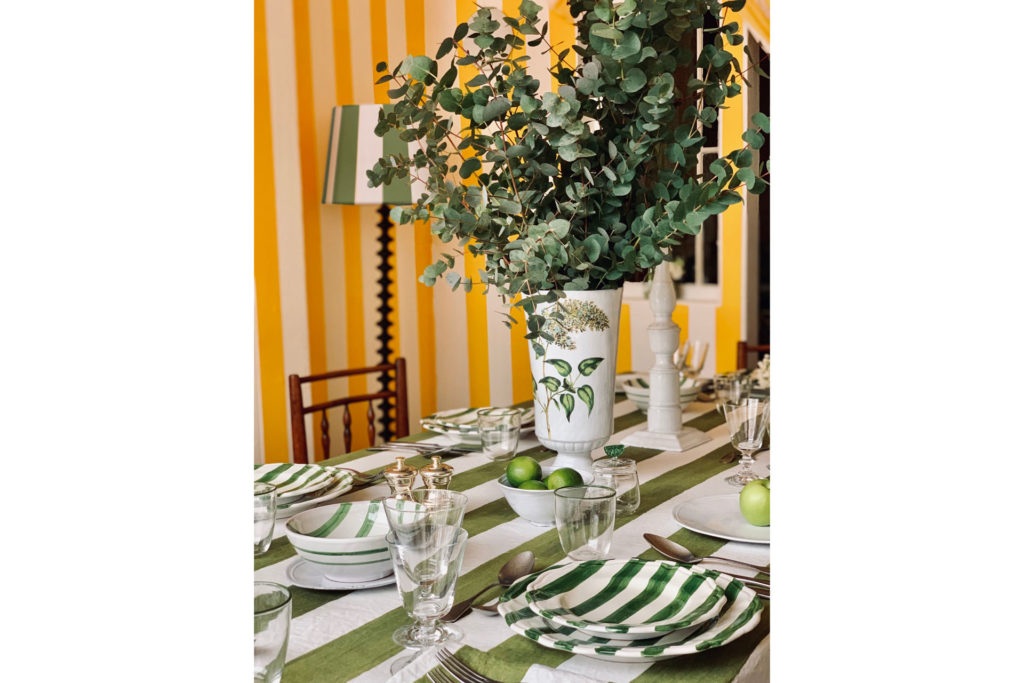 Summerill & Bishop stripe tablecloth