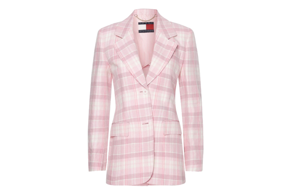 Pink check blazer