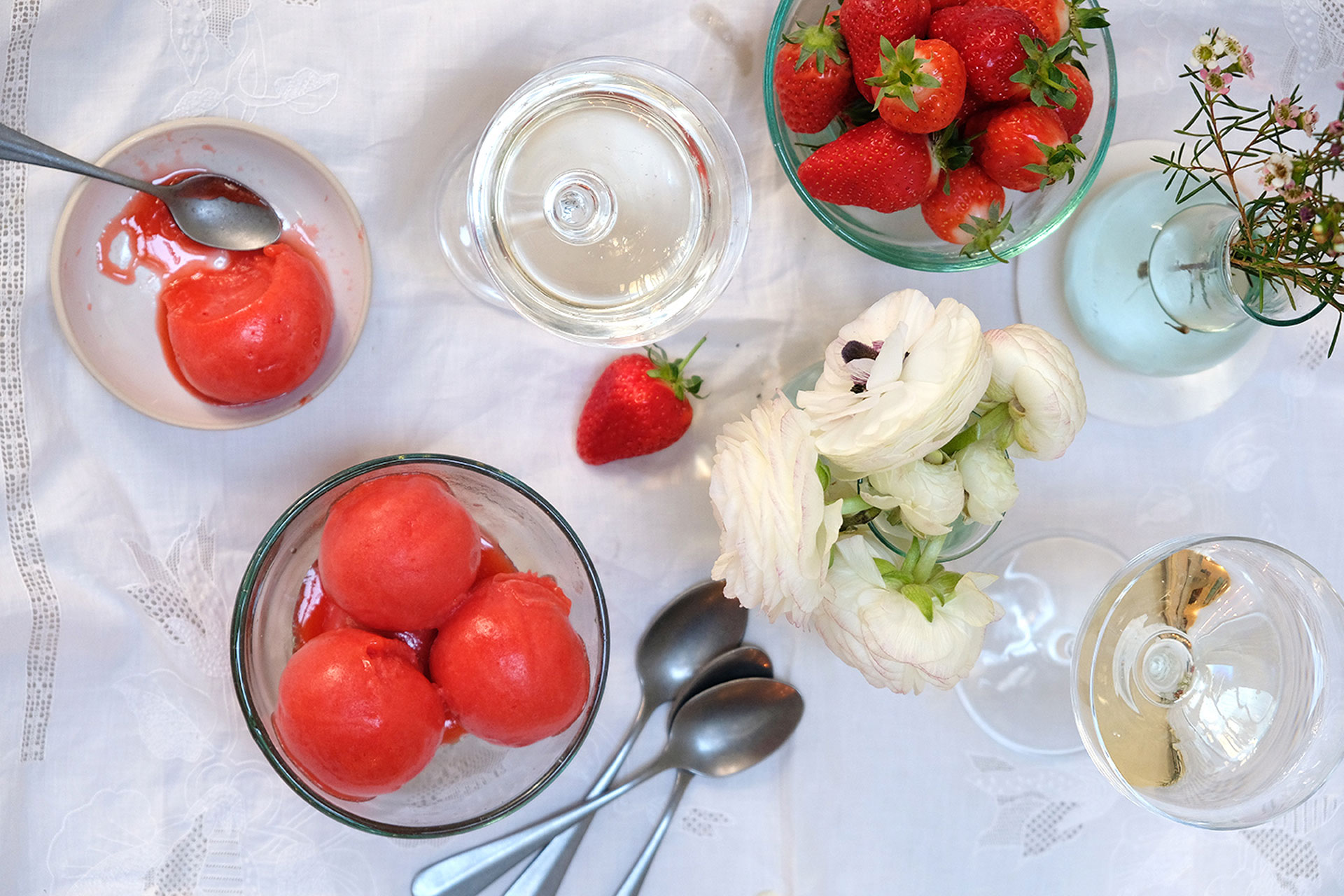 Strawberry sorbet