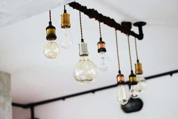 Exposed light bulbs