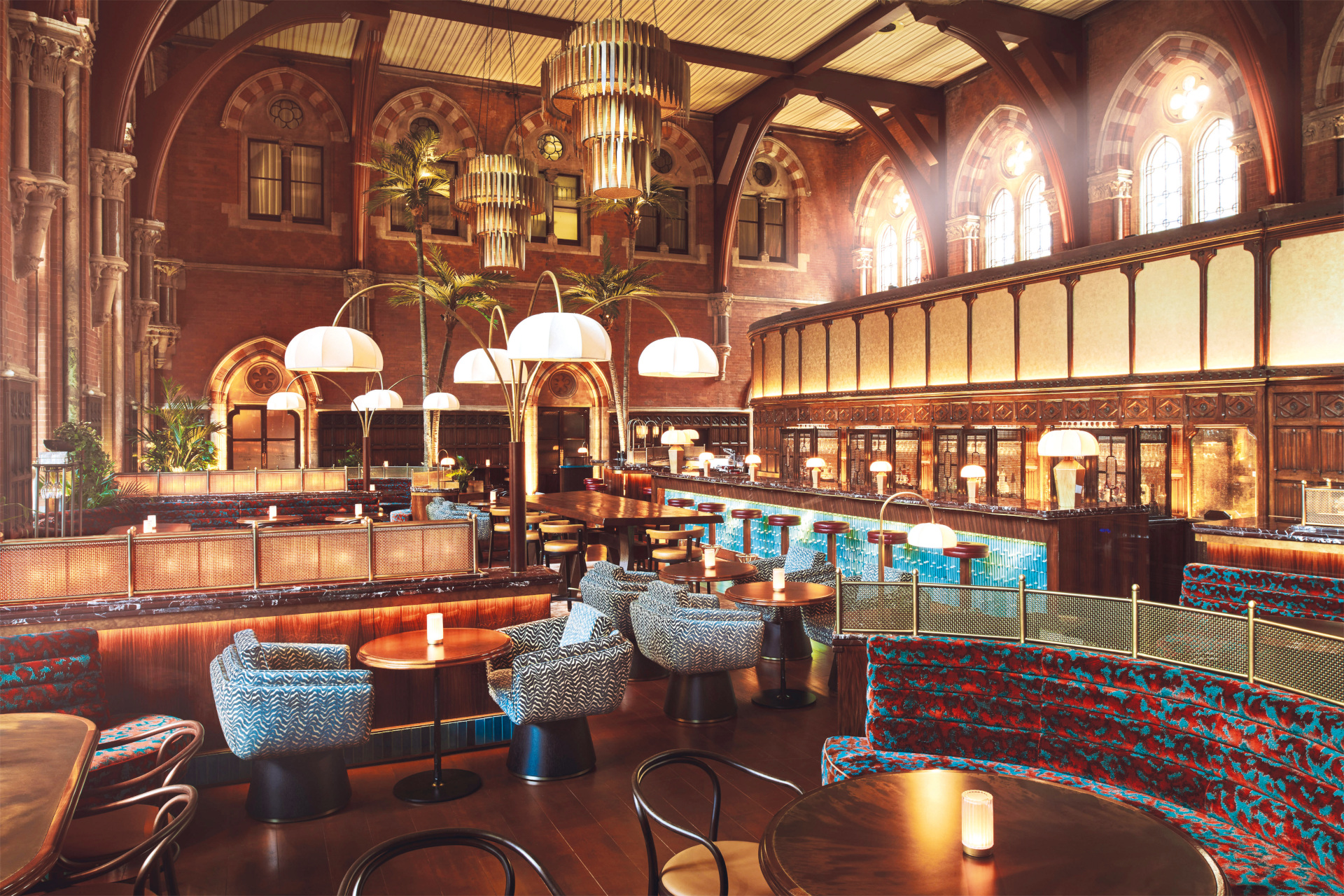 Interior shot of The Booking Office, a twentieth century style bar