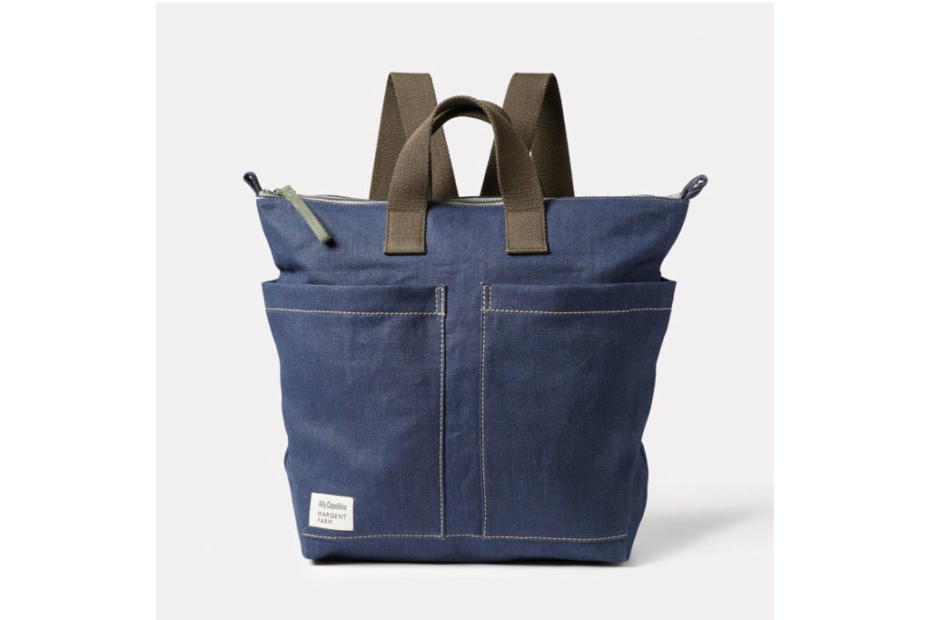 Sustainable Luxury List - Ally Capellino X Margent Farm Hemp Backpack in Navy