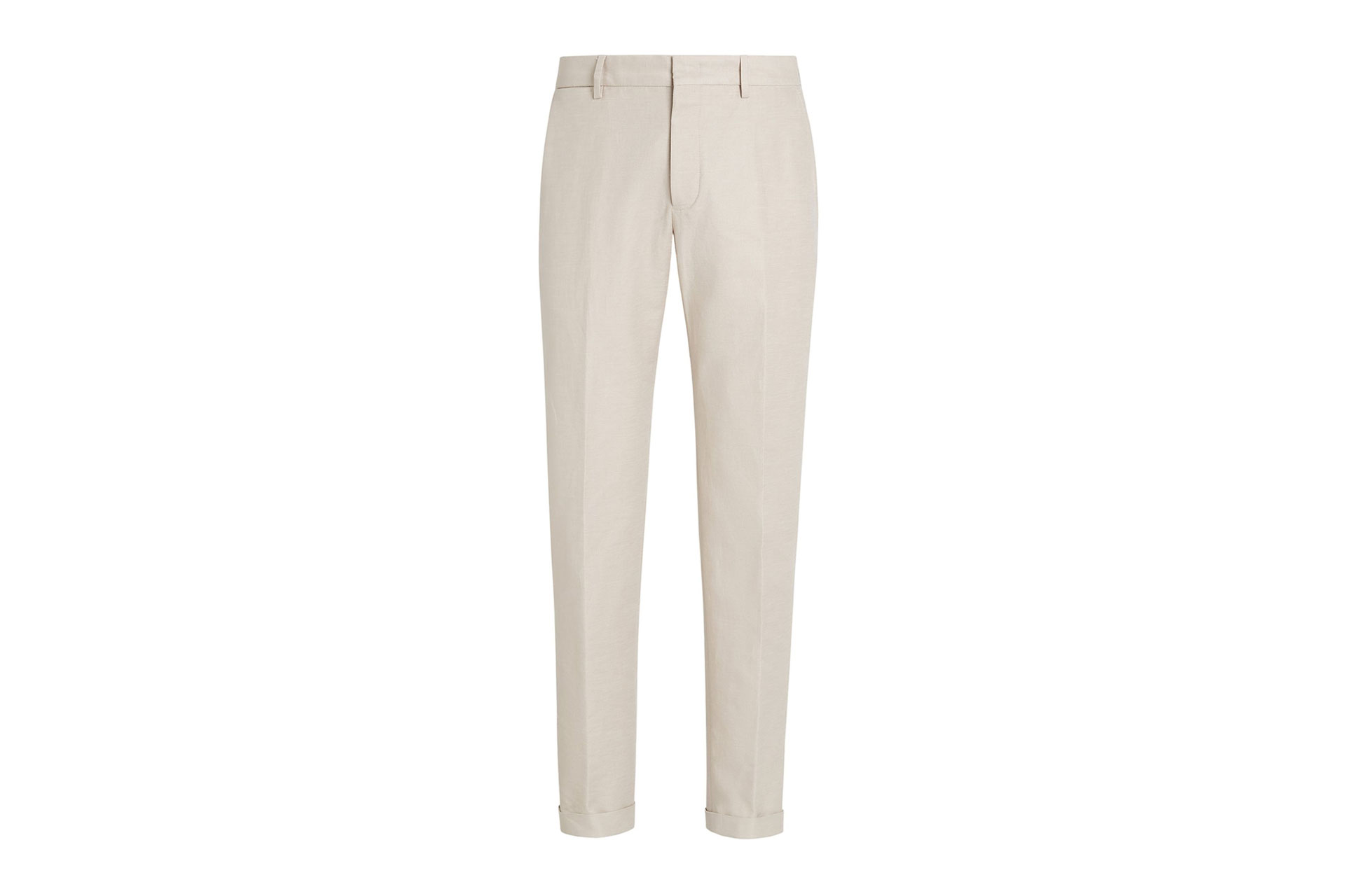 Ermenegildo Zegna Cotton-Linen Straight Trousers