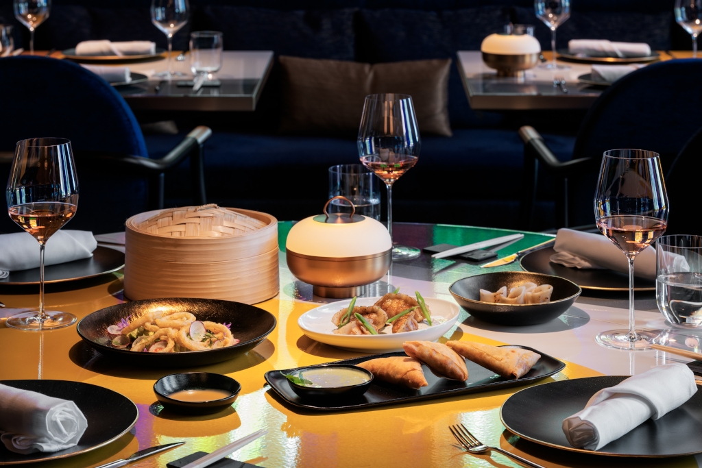 L'Asiatique Par Jean Georges, a spread of local Moroccan food 