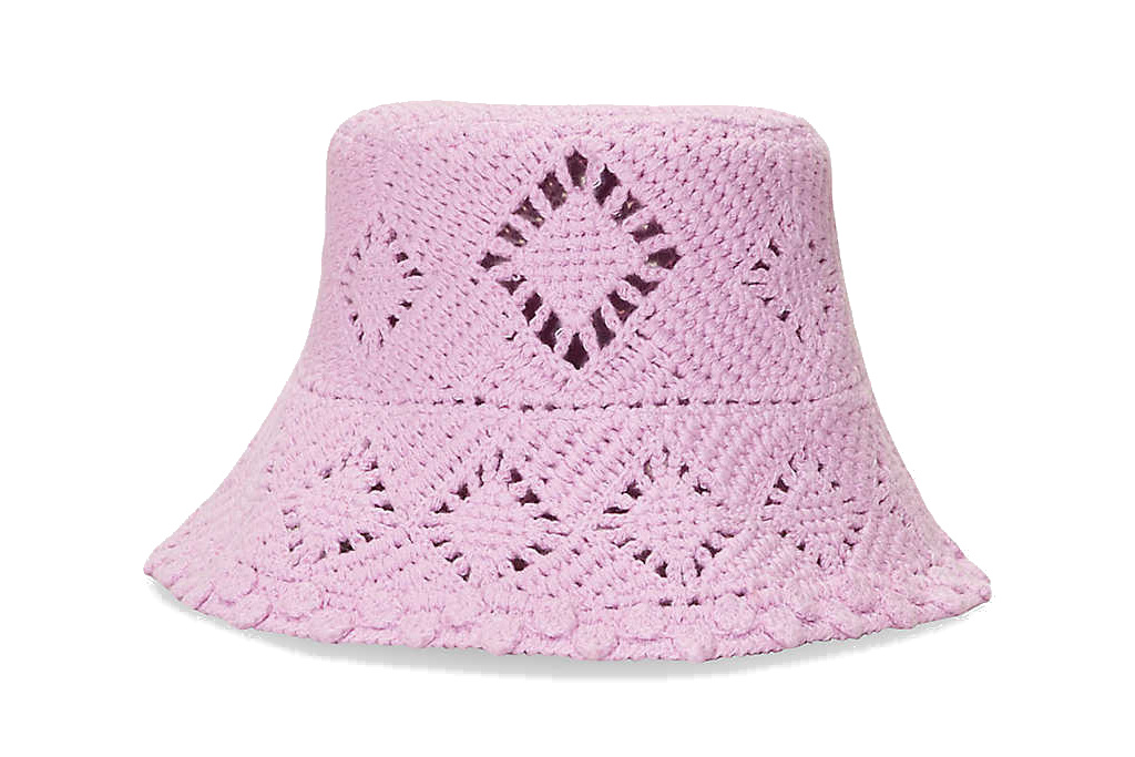 Purple crochet bucket hat