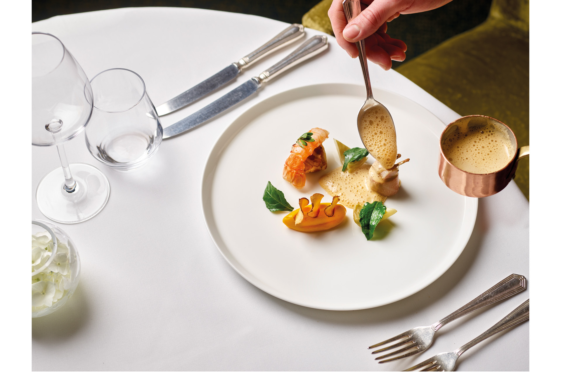 A plate being prepared at Montagu Arms