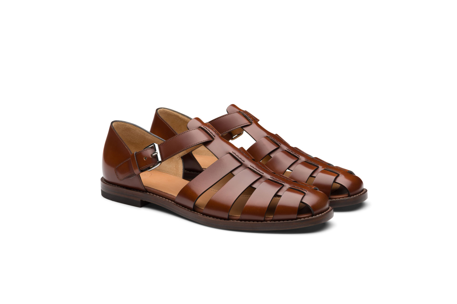 Church's Fisherman Bookbinder Fume Leather Sandal Tabac