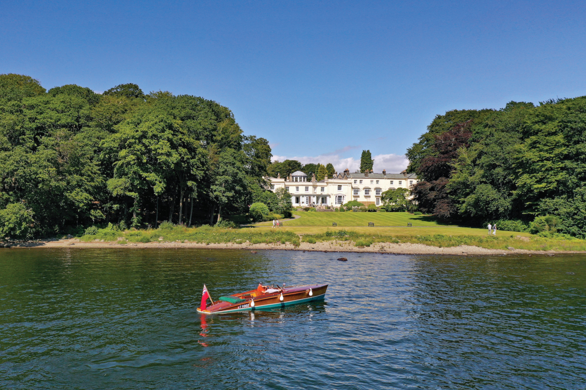 Storrs Hall Hotel view from lake windermere
