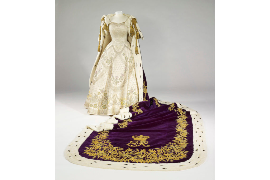 Her Majesty The Queen’s Coronation Dress, designed by Sir Norman Hartnell, and Coronation Robe by Ede & Ravenscroft, 1953