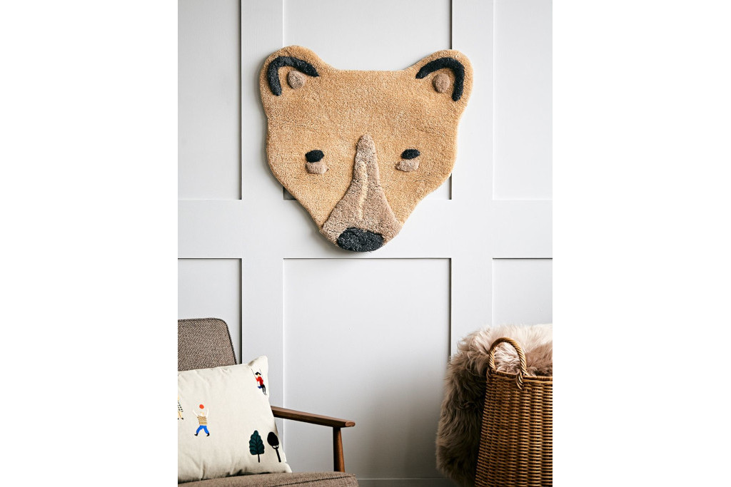 Ferm Living Tufted Polar Bear Head Rug Wall Hanging