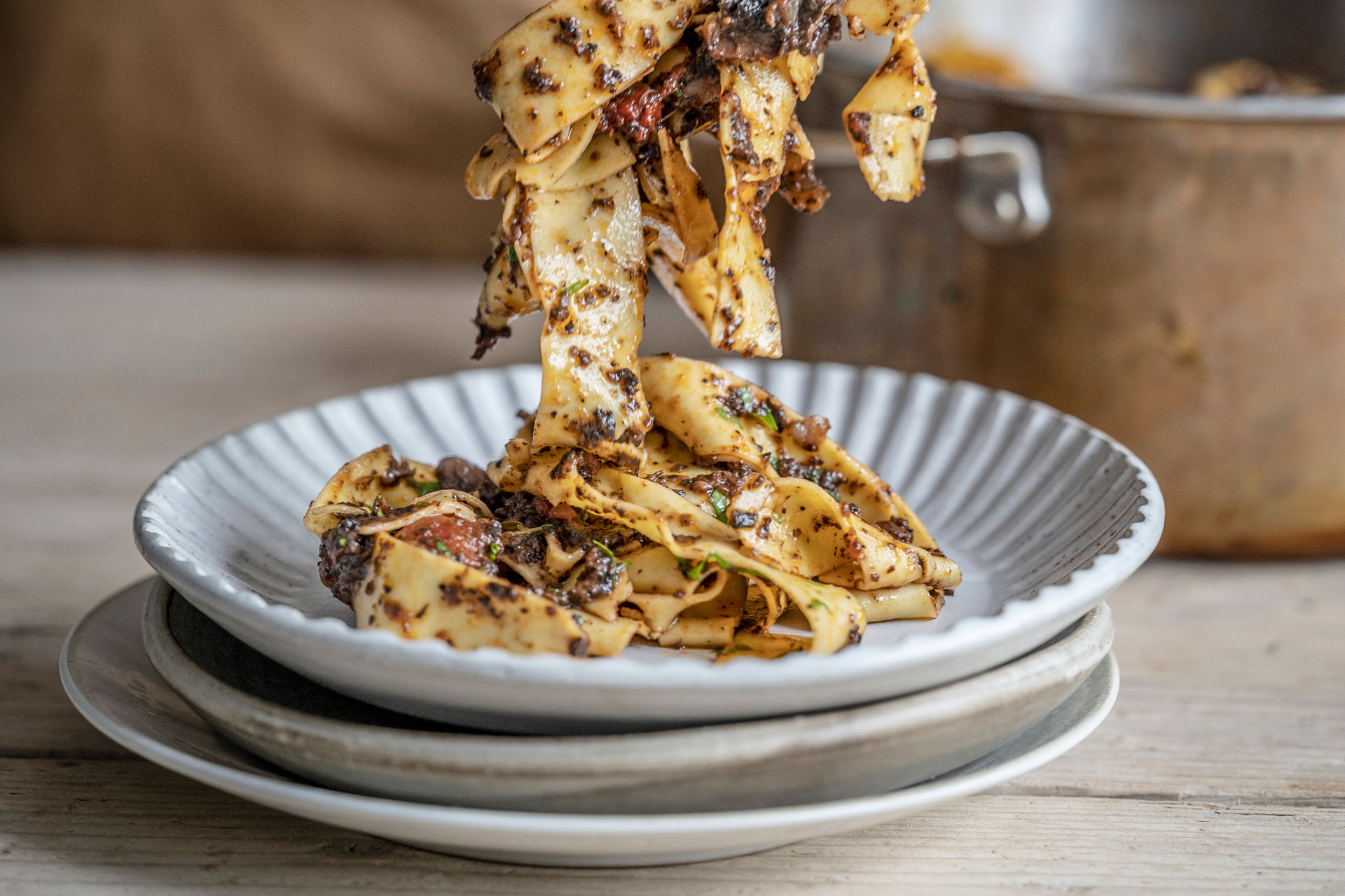 Recipe: Mushroom Ragù with Pappardelle and Crispy Garlic Breadcrumbs