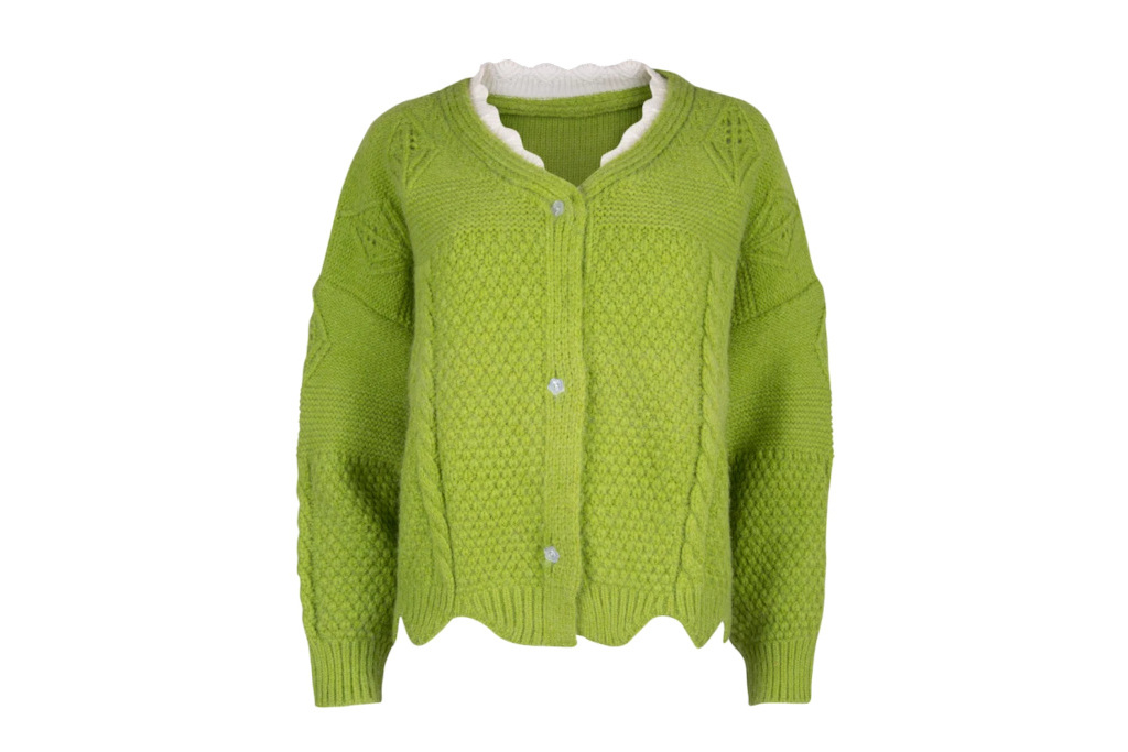 Green knit top