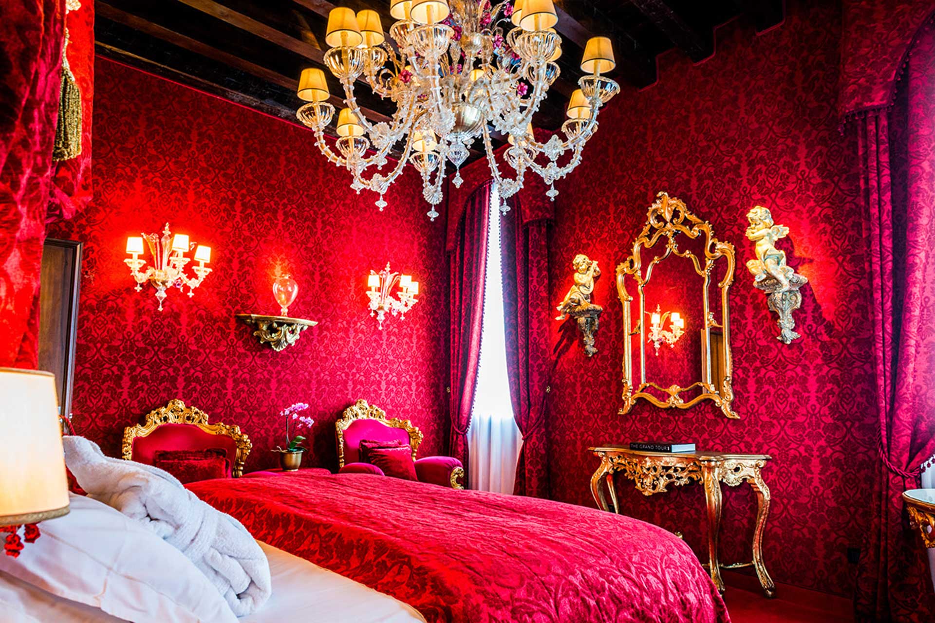 A red room in Ca Maria Adele, Venice
