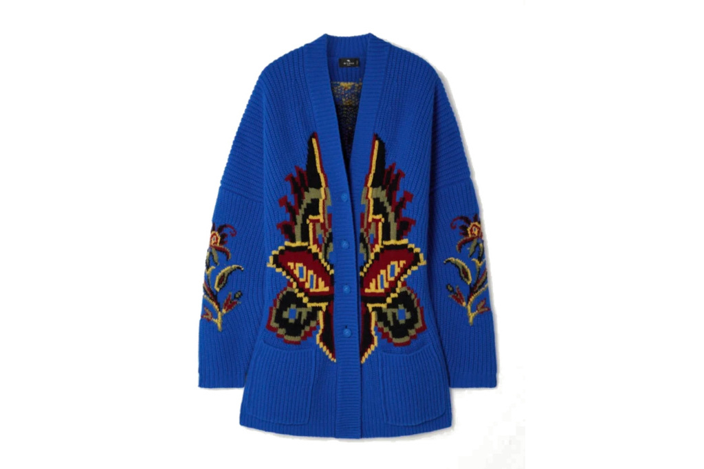 Blue knit cardigan