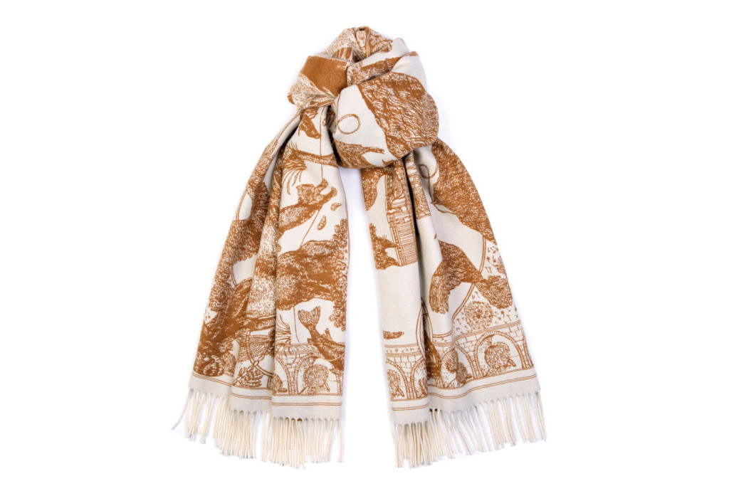 Brown and cream scarf