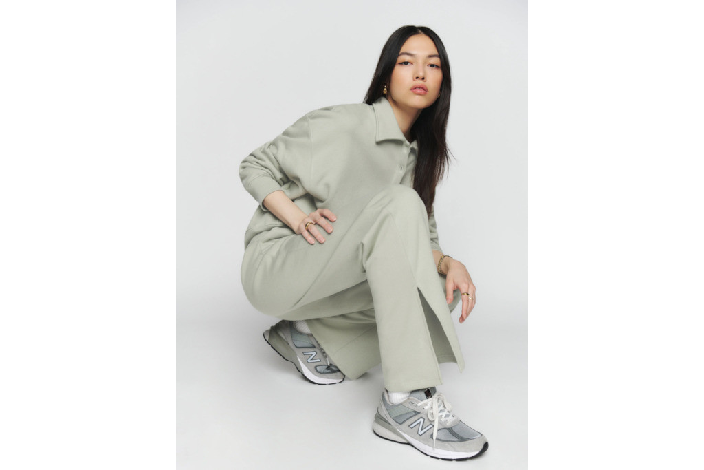 Woman in light green loungewear