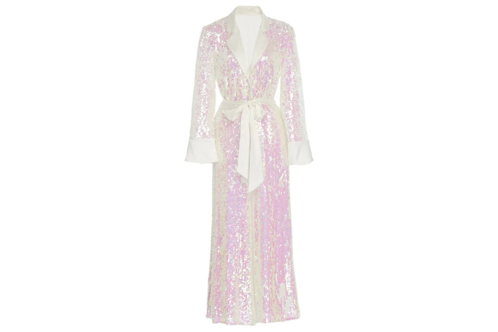 White and pink sequin jumpsuit
