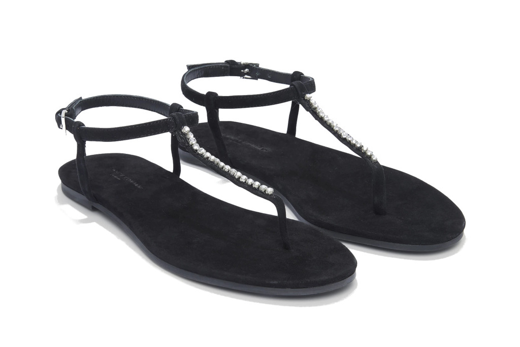 Black sandals with jewelled straps