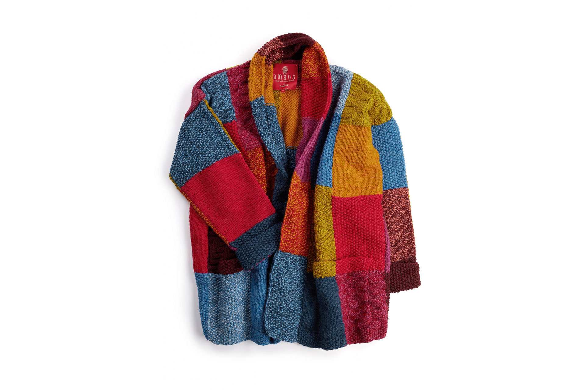 Amano Portobello Multicoloured Patchwork Open Cardigan