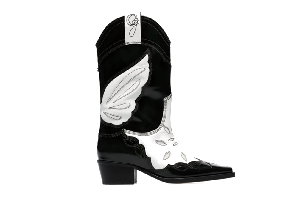 Black and white cowboy boots