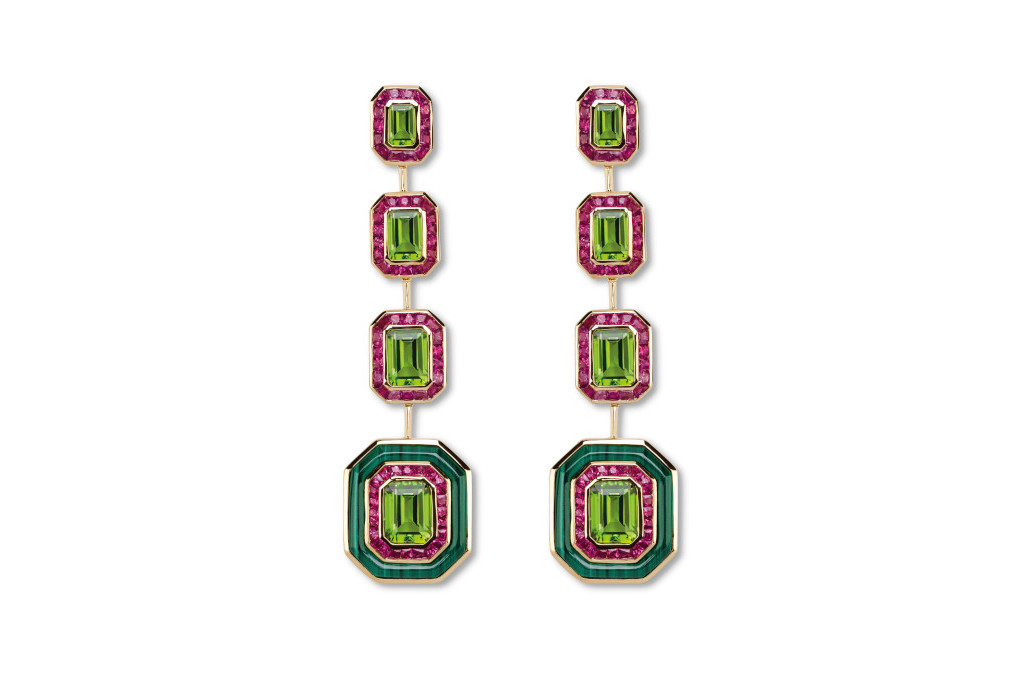 Track & Trace: The Origins of Coloured Gems - Annoushka x Fuli Gemstones Radiance collection 18ct gold and peridot earrings, £28,000