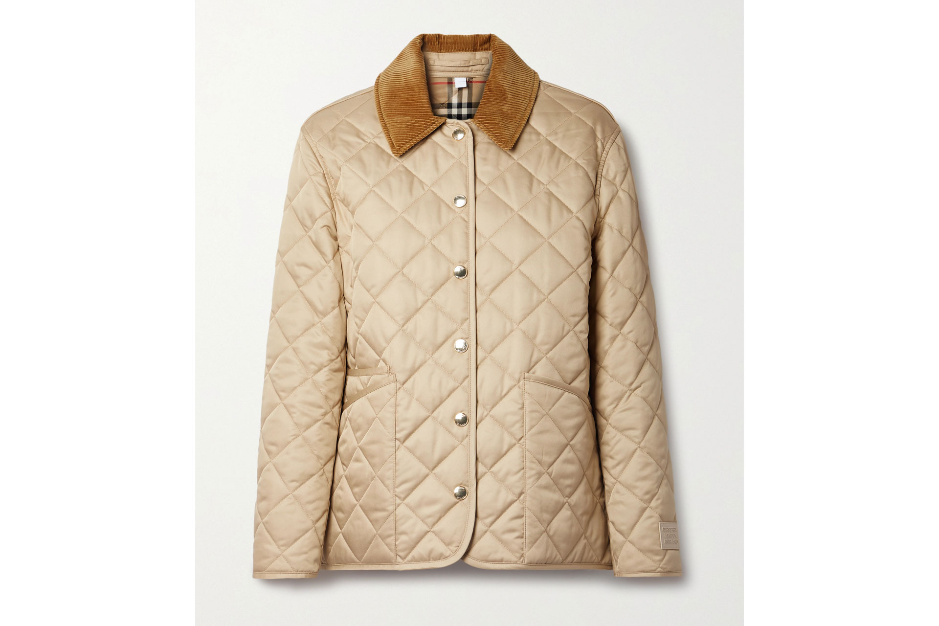 Burberry Reversible Corduroy-Trimmed Quilted Shell And Checked Cotton Jacket