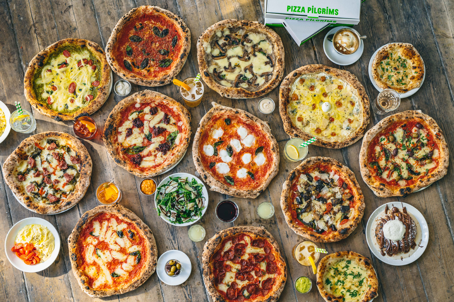 Pizzas at Pizza Pilgrims Selfridges